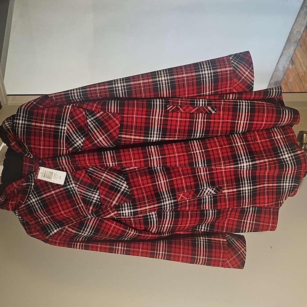 Torrid Red and Black Plaid Jacket